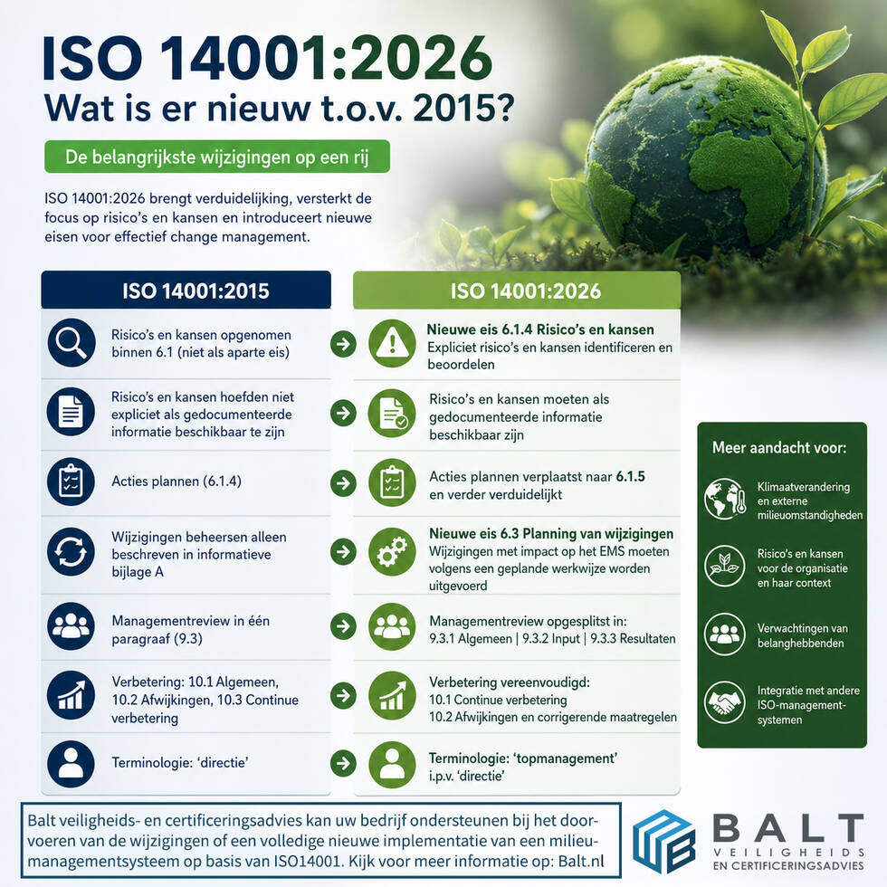 Infographic met wijzigingen in ISO 14001